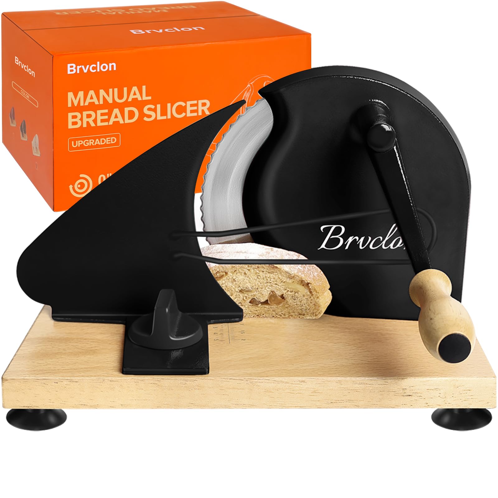 Brvclon Manual Bread Slicer Adjustable Thickness, Hand Crank Bread Slicer(Black)